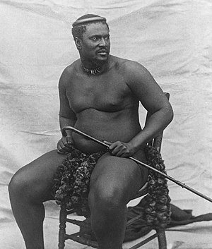 Koning Cetshwayo, ongeveer 1875.